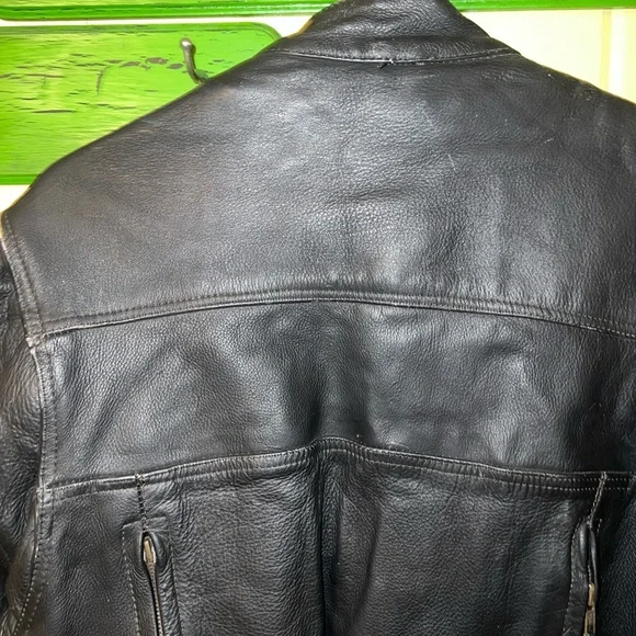 Vintage Zony Inc Heavy Duty Genuine Leather Motorcycle Jacket Size M - Picture 11 of 15